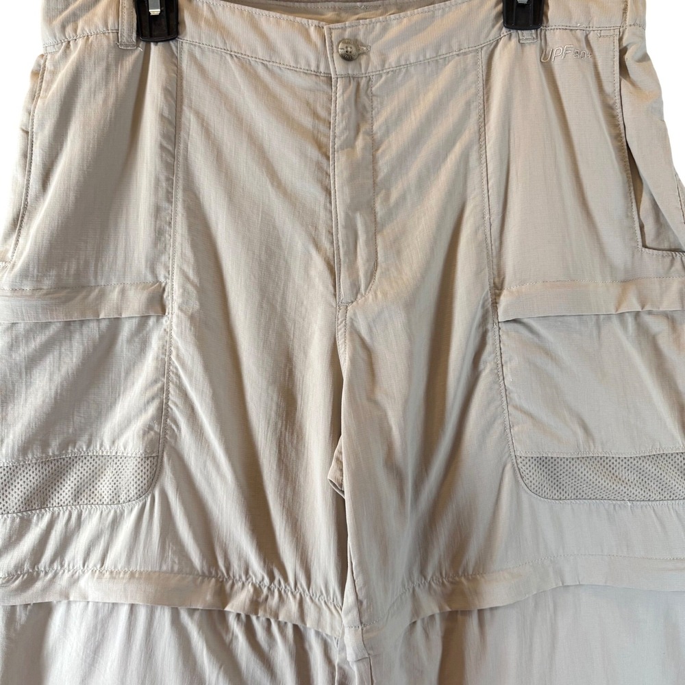 Columbia Convertible Cargo Pants XL Hiking Outdoor Beige UPF 30 Nylon FL8025